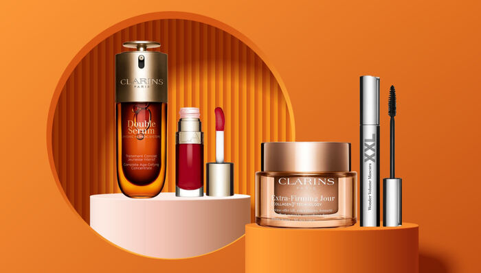 CLARINS: LEVE 3 PAGUE 2 NOS SEUS PRODUTOS FAVORITOS DA MARCA