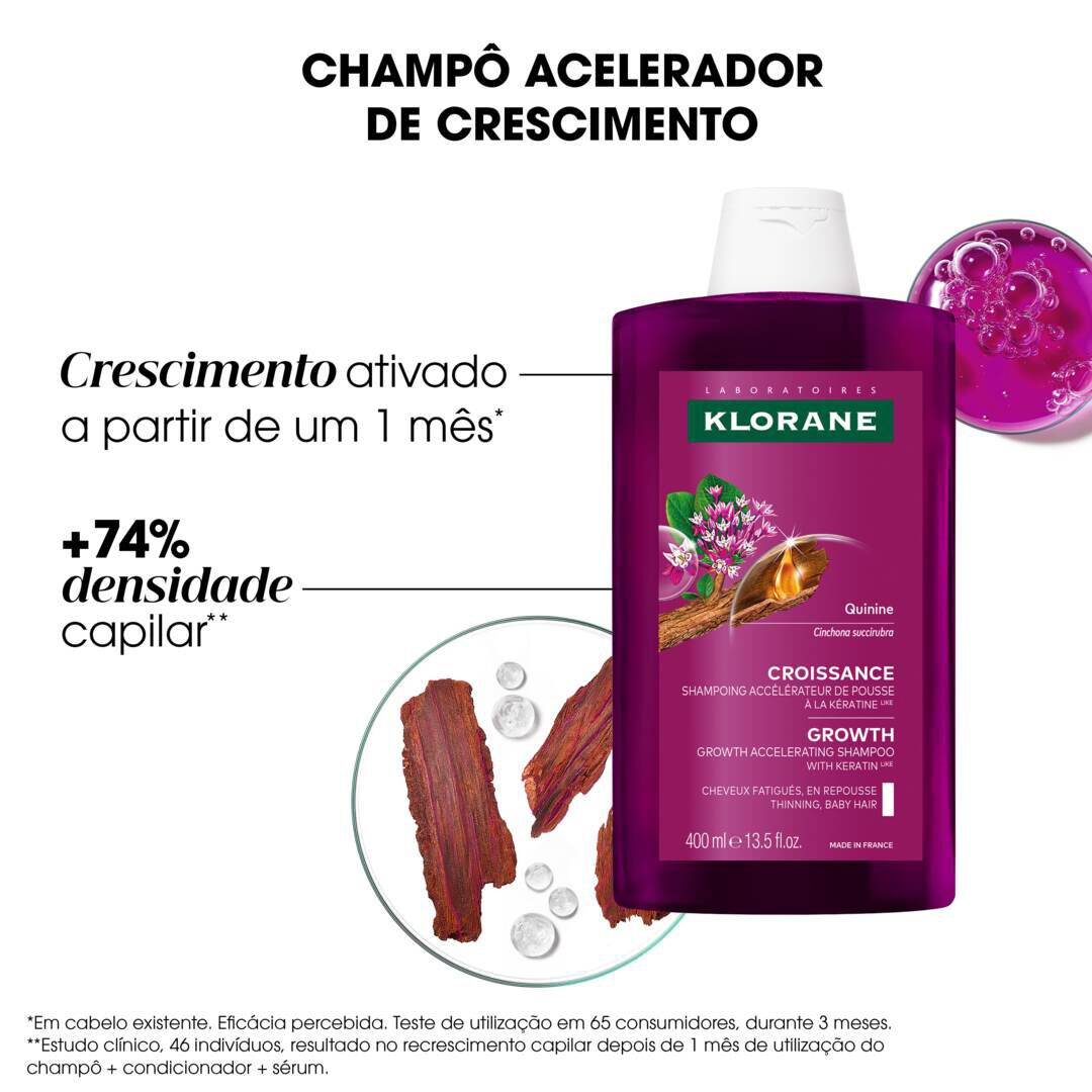 Champ&ocirc; Quinina Acelerador Crescimento - KLORANE -  - Imagem 4
