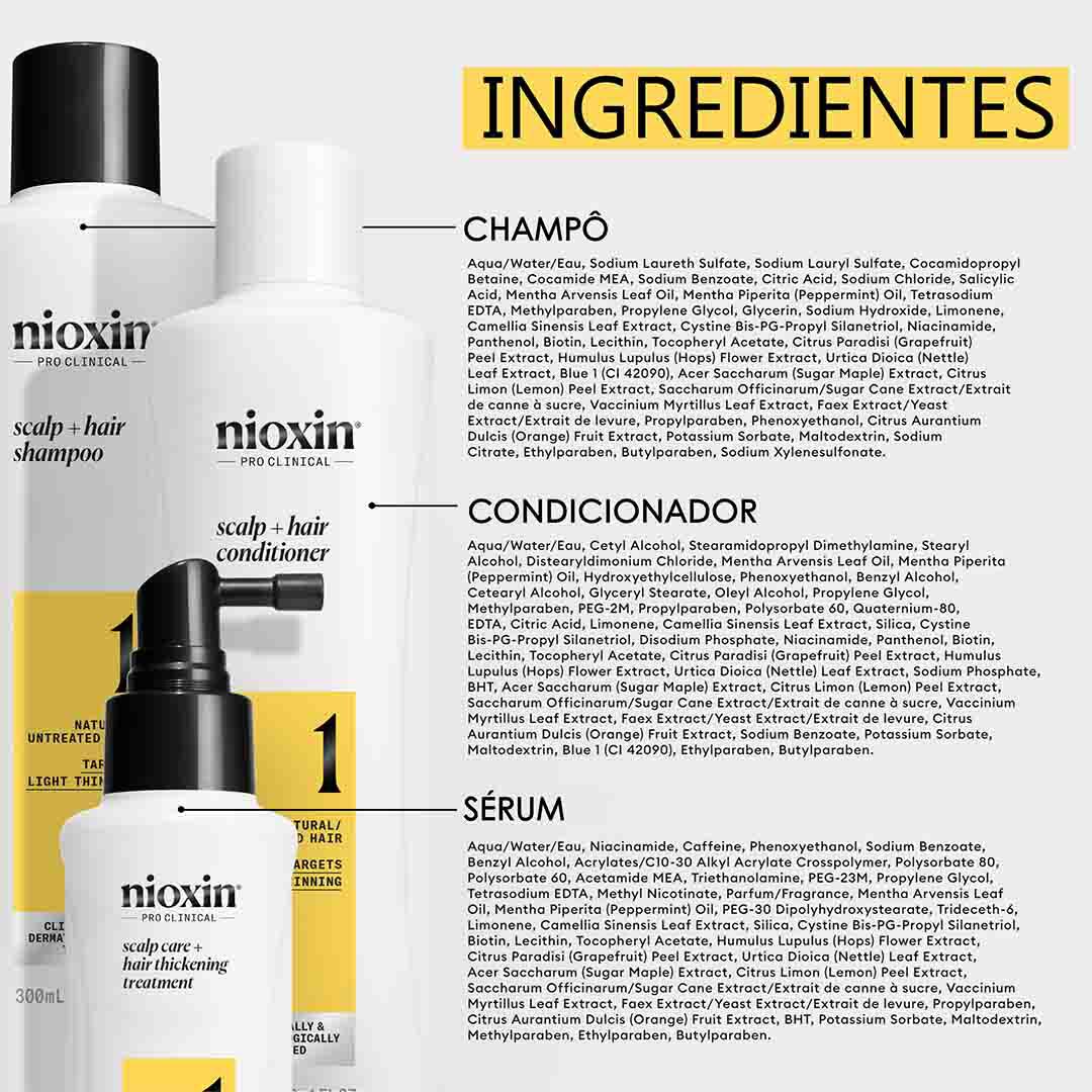 Kit Tratamento Cabelo Natural - Nioxin - Sistema 1 - Imagem 8