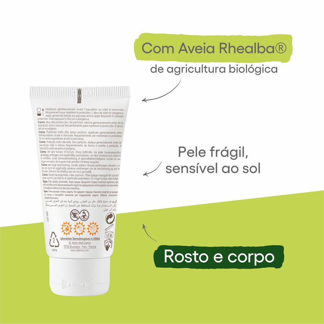 Creme Protetor Solar Sem Perfume FPS50+ - A-DERMA -  - Imagem 3