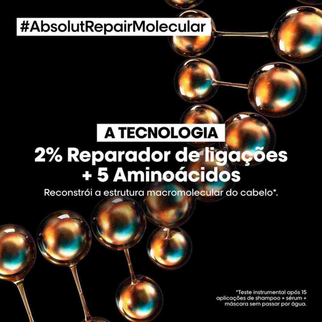 Shampoo Absolut Repair Molecular - L'OR&Eacute;AL PROFESSIONNEL - SERIE EXPERT - Imagem 3
