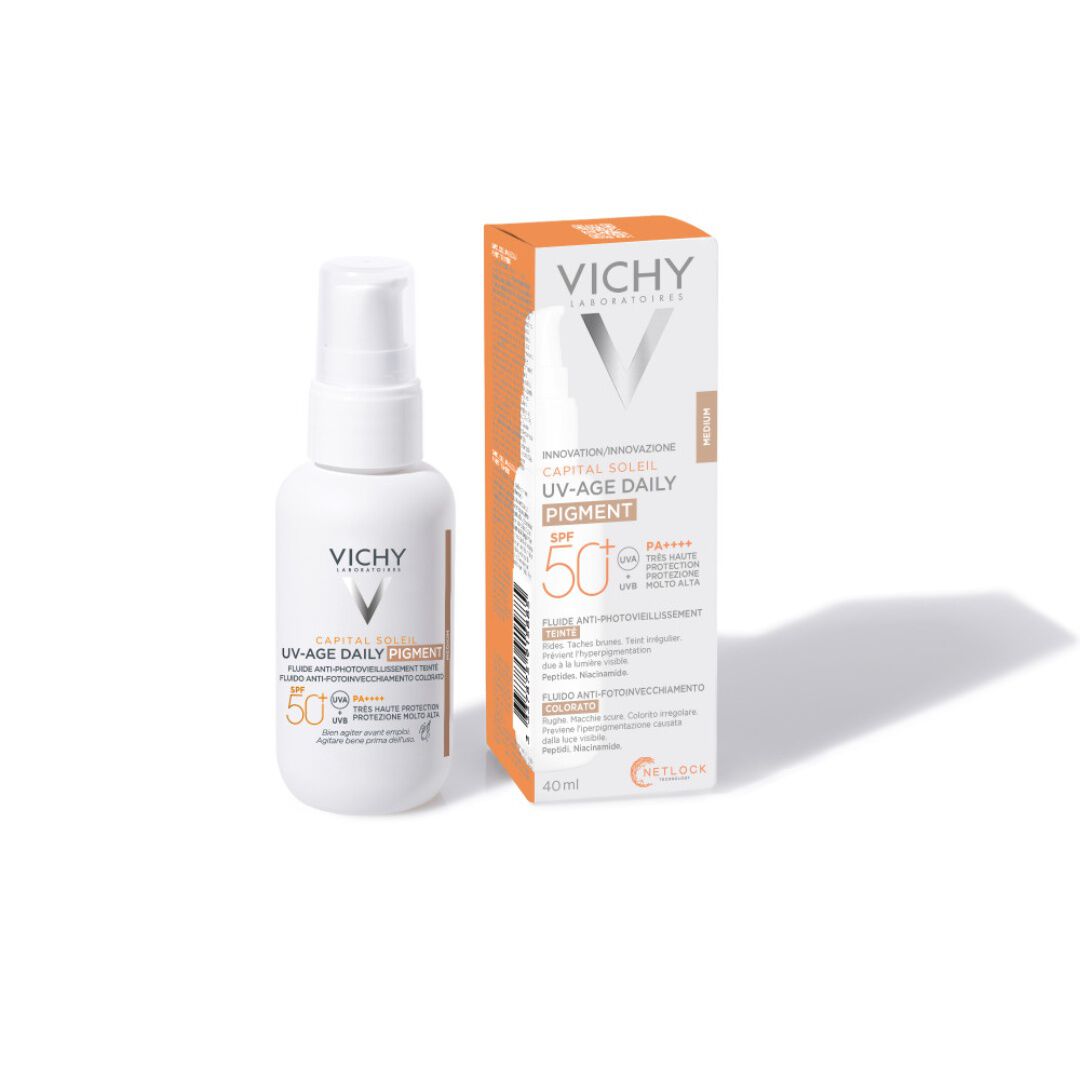 Capital Soleil UV-Age Flu&iacute;do Foroprotetor Di&aacute;rio SPF50+ Tom M&eacute;dio - VICHY -  - Imagem 2