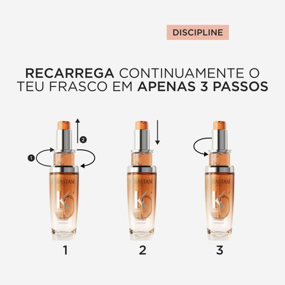 ÓLEO CAPILAR RECARREGÁVEL L'HUILE OLEO-RELAX PARA CABELO VOLUMOSO E INDISCIPLINADO - KERASTASE - Discipline - Imagem 2