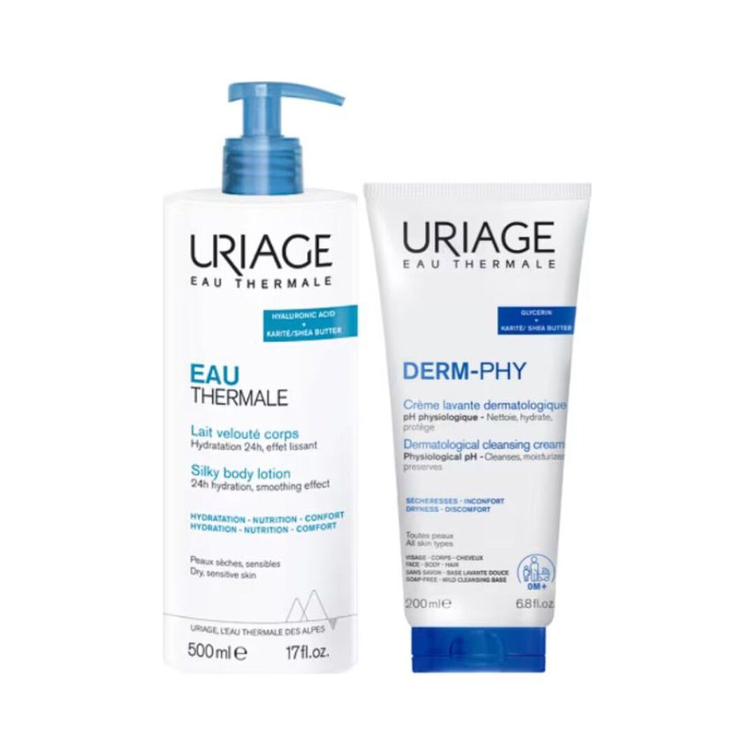 Pack Eau Thermale Leite de Corpo + Derm-Phy Creme Lavante - URIAGE -  - Imagem 1