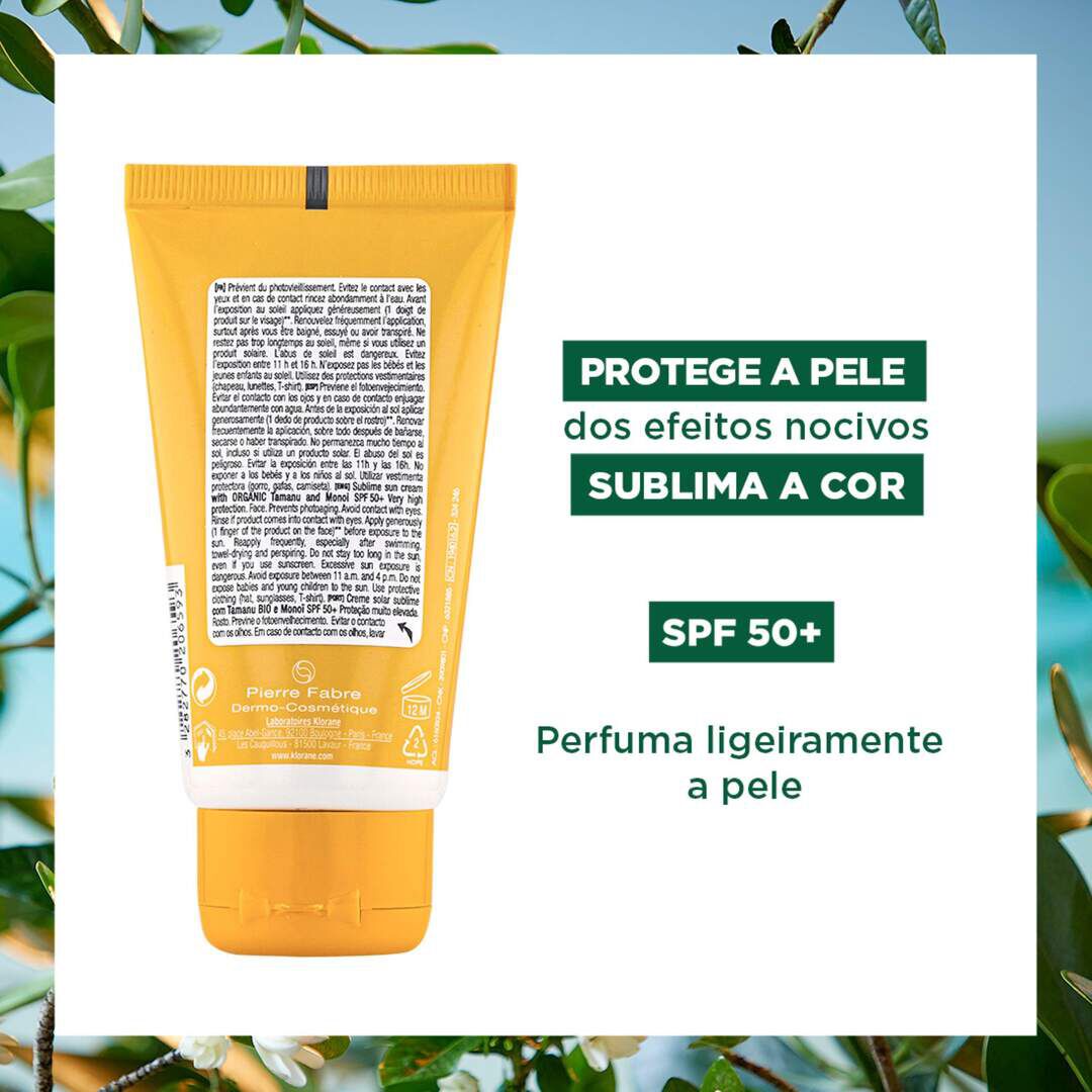 Protetor Solar Creme Sublimador FPS50 - KLORANE -  - Imagem 2