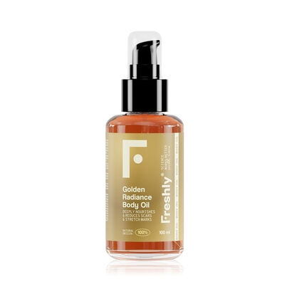 Óleo Corporal Para Estrias e Cicatrizes - Golden Radiance Body Oil - FRESHLY -  - Imagem