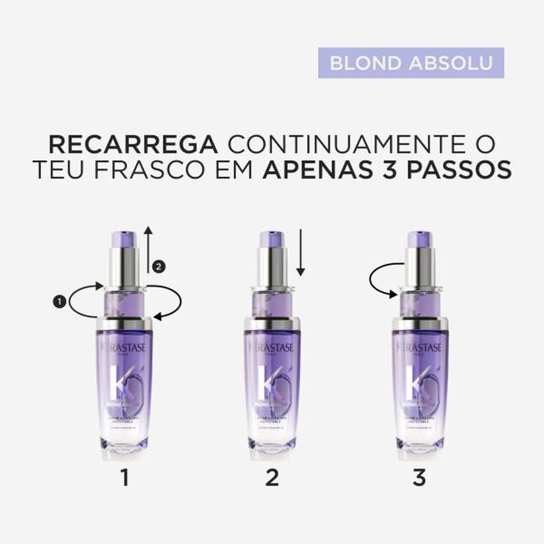 ÓLEO CAPILAR RECARREGÁVEL L'HUILE CICAGLOSS, PARA CABELO LOURO SENSIBILIZADO, ACLARADO OU COM MADEIXAS - KERASTASE - Blond Absolu - Imagem 2