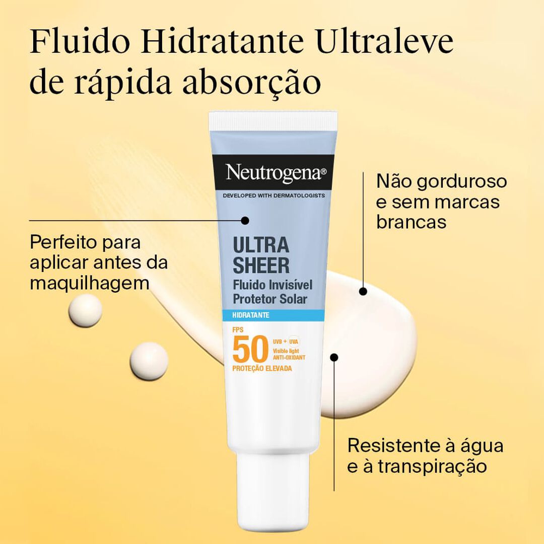 Ultra Sheer Fluido Invis&iacute;vel Hidratante SPF50 - NEUTROGENA -  - Imagem 6