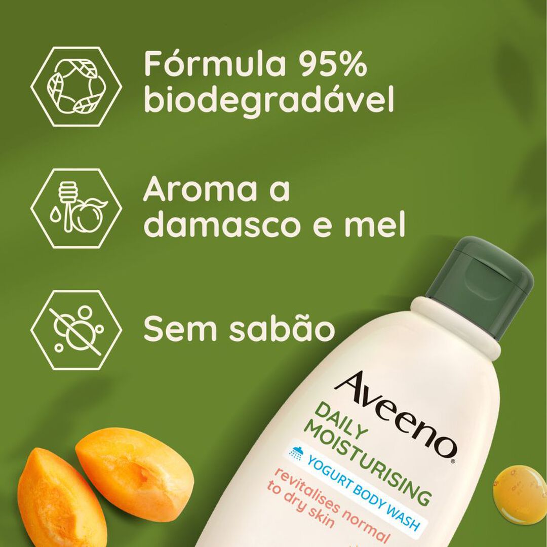 Gel Banho de Iogurte Daily Moisturising - Damasco & Mel - AVEENO -  - Imagem 7