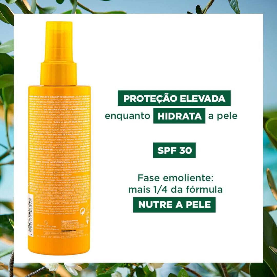 Protetor Solar Spray Sublimador FPS30 - KLORANE -  - Imagem 4