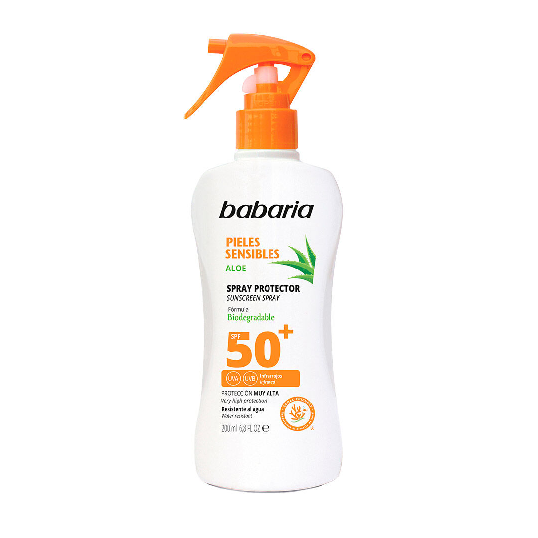 Spray Protetor Solar Peles Sens&iacute;veis SPF50+ - BABARIA -  - Imagem 1