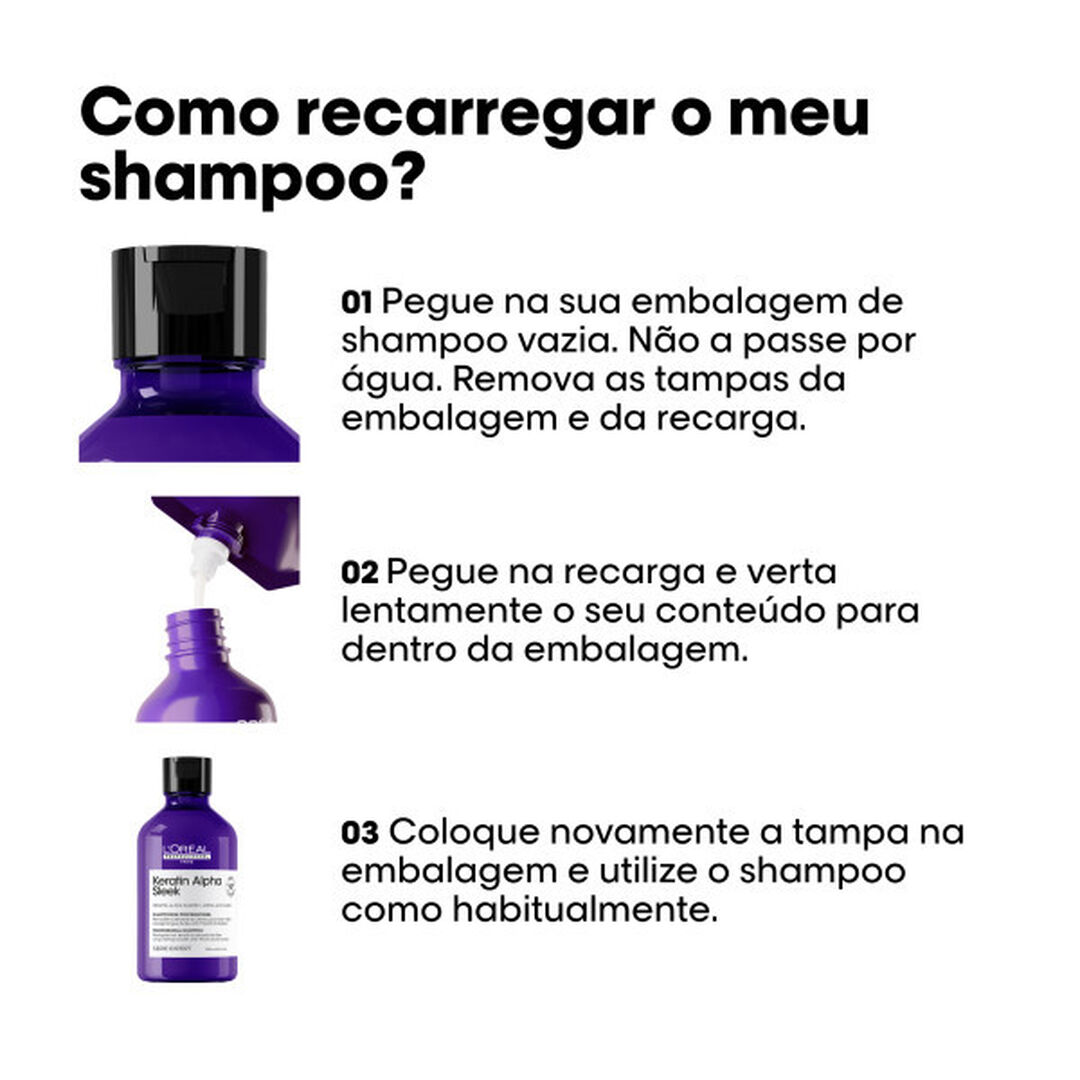Keratin Alpha Smooth Shampoo - Recarga - L'OR&Eacute;AL PROFESSIONNEL - SERIE EXPERT - Imagem 7