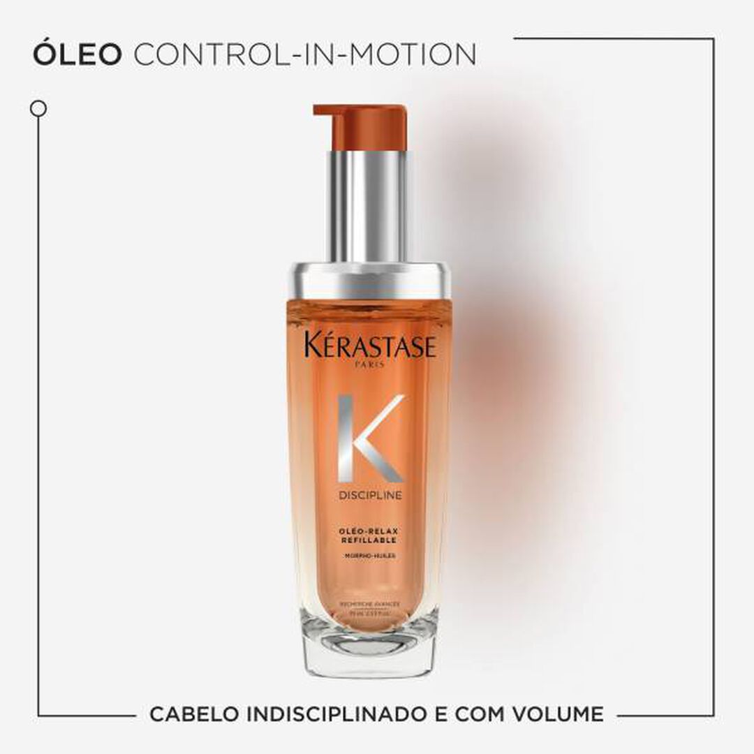 ÓLEO CAPILAR RECARREGÁVEL L'HUILE OLEO-RELAX PARA CABELO VOLUMOSO E INDISCIPLINADO - KERASTASE - Discipline - Imagem 5