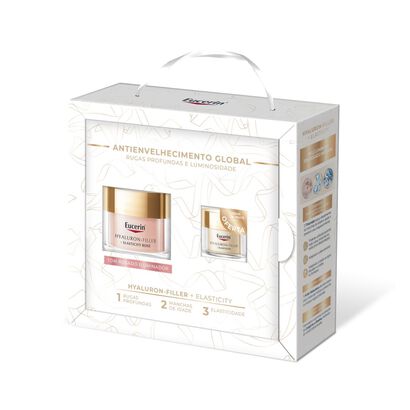 Coffret Hyaluron-Filler Elasticity Creme de Dia Rose + Creme Noite - EUCERIN -  - Imagem