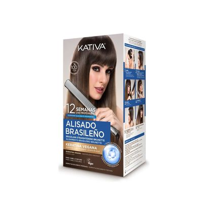 KIT Alisamento Brasileiro Cabelos Escuros - Kativa -  - Imagem