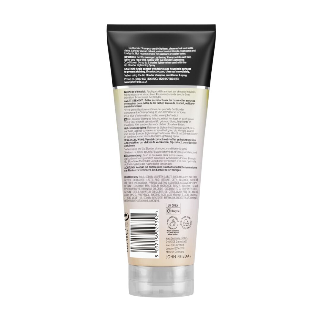 Champô aclarante cabelos louros - John Frieda - Go Blonder - Imagem 3