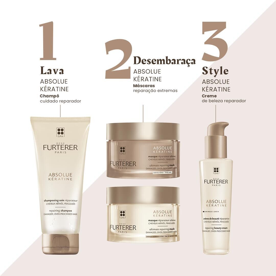 Absolue Kératine Máscara Reparação Extrema - Cabelos Espessos - RENE FURTERER -  - Imagem 4