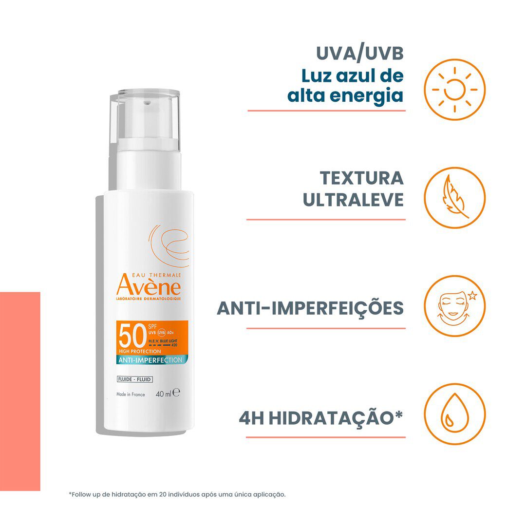 Protetor Solar Flu&iacute;do Anti-Imperfei&ccedil;&otilde;es SPF50 - AVENE -  - Imagem 4