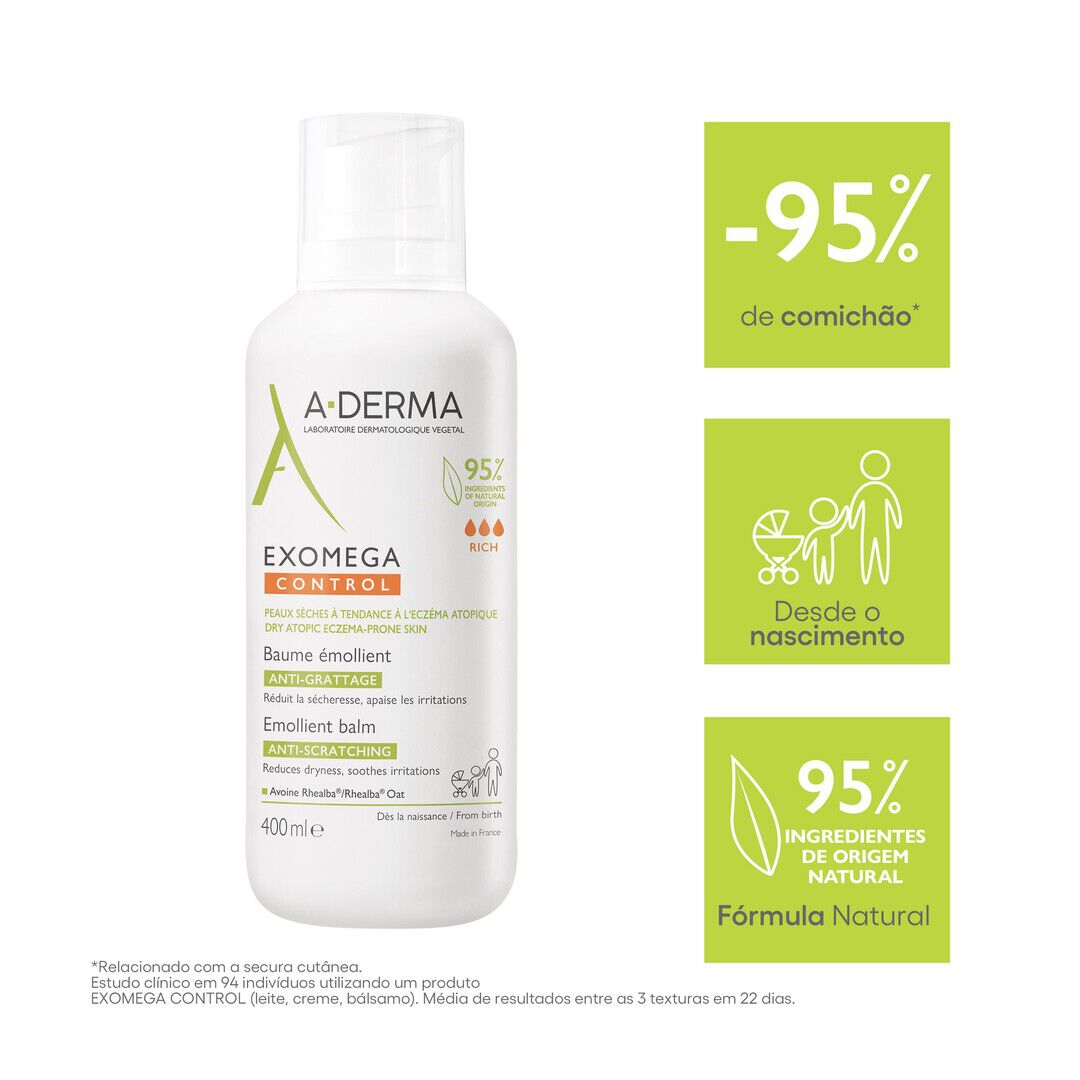 Exomega Control - B&aacute;lsamo Emoliente Antiprurido - A-DERMA -  - Imagem 3
