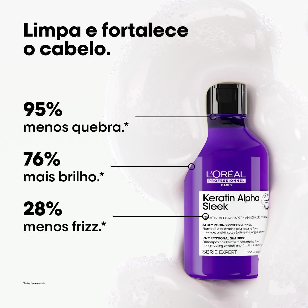 Champ&ocirc; Keratin Alpha Sleek - L'OR&Eacute;AL PROFESSIONNEL - SERIE EXPERT - Imagem 3