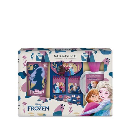 FROZEN Gift set Stationary Set (Eau de Toilette Natural Spray 50ml + Lip Balm + Notebooks and puffy stickers) - Apple Beauty - APPLE CRIANÇA - Imagem