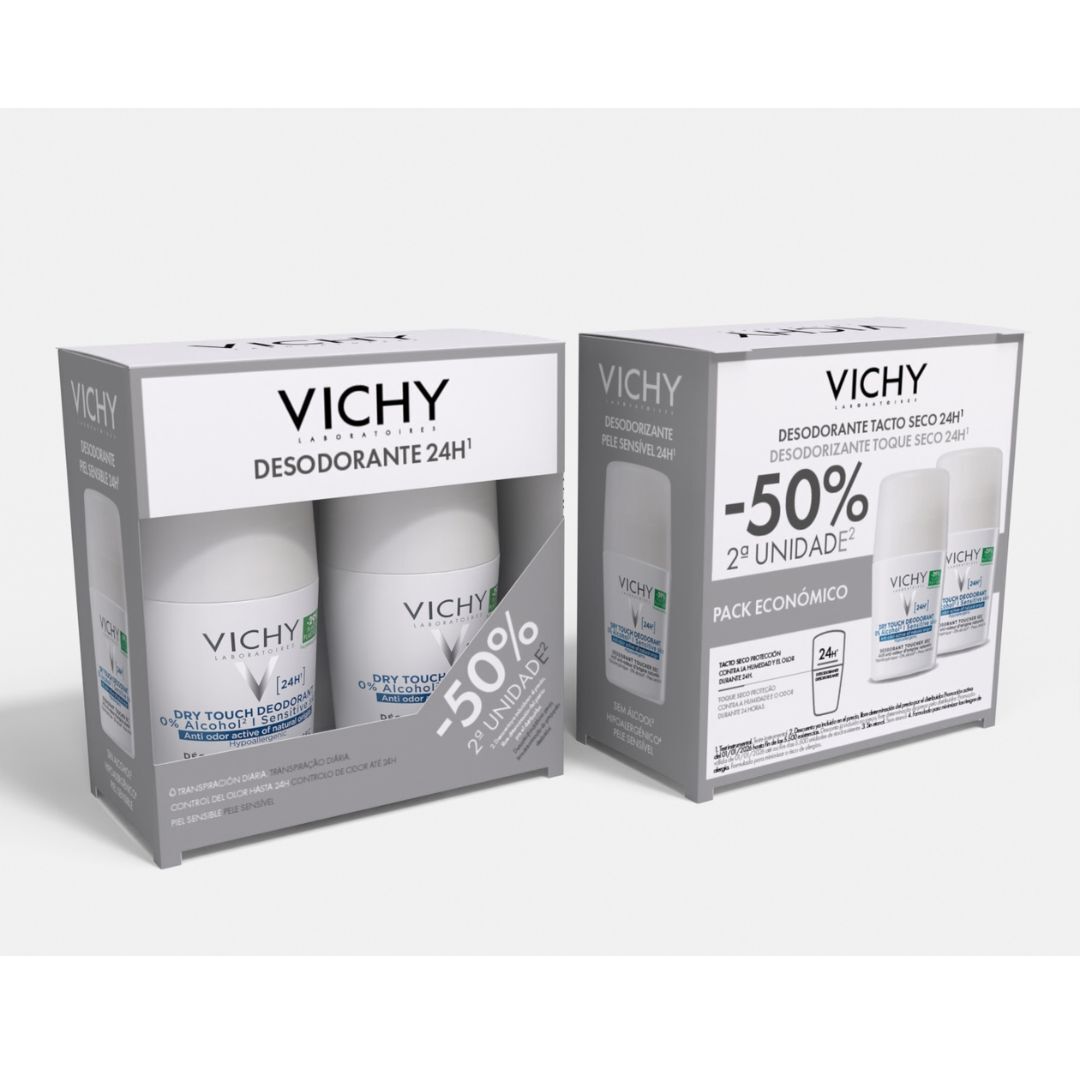 Pack Desodorizante Roll-On 24H Toque Seco (2x50ml) - VICHY -  - Imagem 1