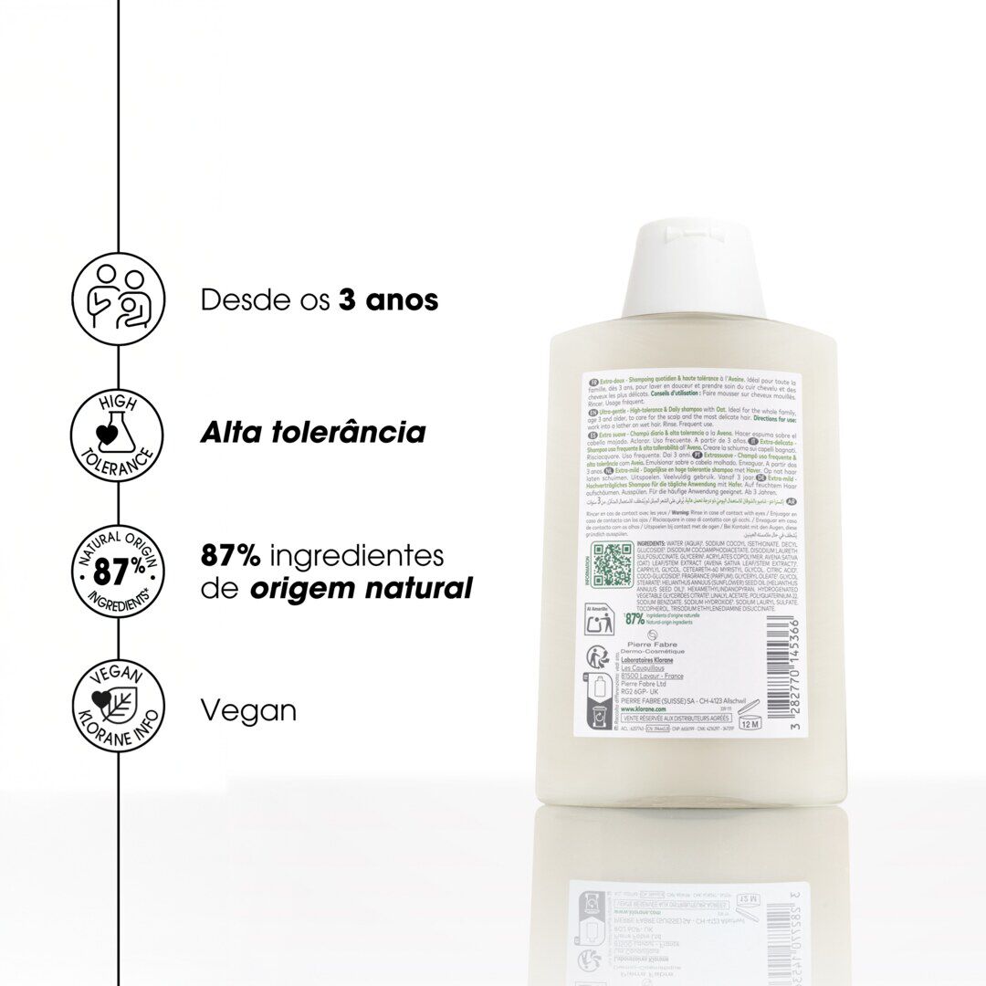 Champ&ocirc; Aveia Ultra-Suave Cabelo Normal - KLORANE -  - Imagem 7