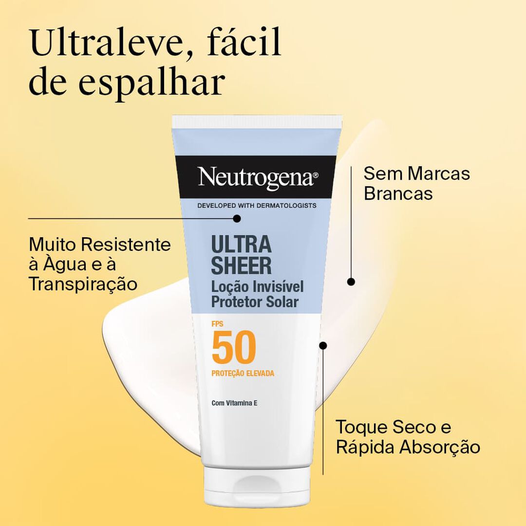 Ultra Sheer Lo&ccedil;&atilde;o Invis&iacute;vel Hidratante SPF50 - NEUTROGENA -  - Imagem 4