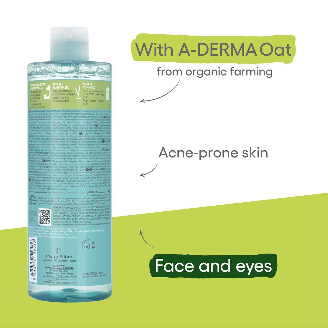 Biology AC &Aacute;gua Micelar Purificante - A-DERMA -  - Imagem 5