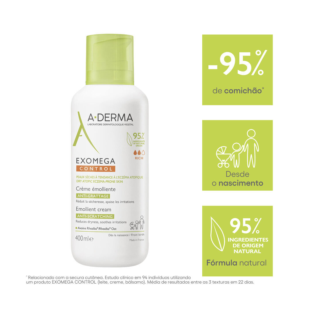 Exomega Control - Creme Emoliente Antiprurido - A-DERMA -  - Imagem 8