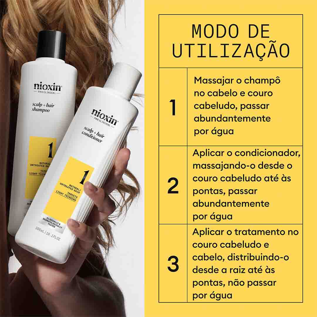 Kit Tratamento Cabelo Natural - Nioxin - Sistema 1 - Imagem 5