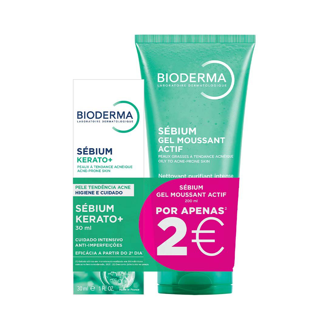Promo Pack S&eacute;bium Kerato+ + Gel Moussant ACTIF - BIODERMA -  - Imagem 1