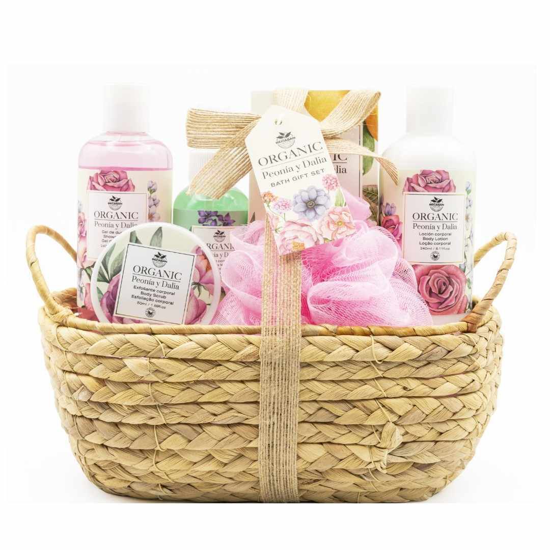 Cesta de Vime Botánica Peónia e Dalias - BECASAN NATURE -  - Imagem 1