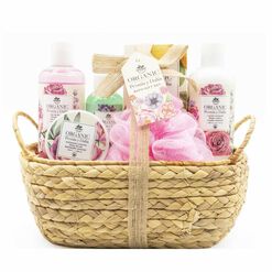 Cesta de Vime Botánica Peónia e Dalias, , hi-res