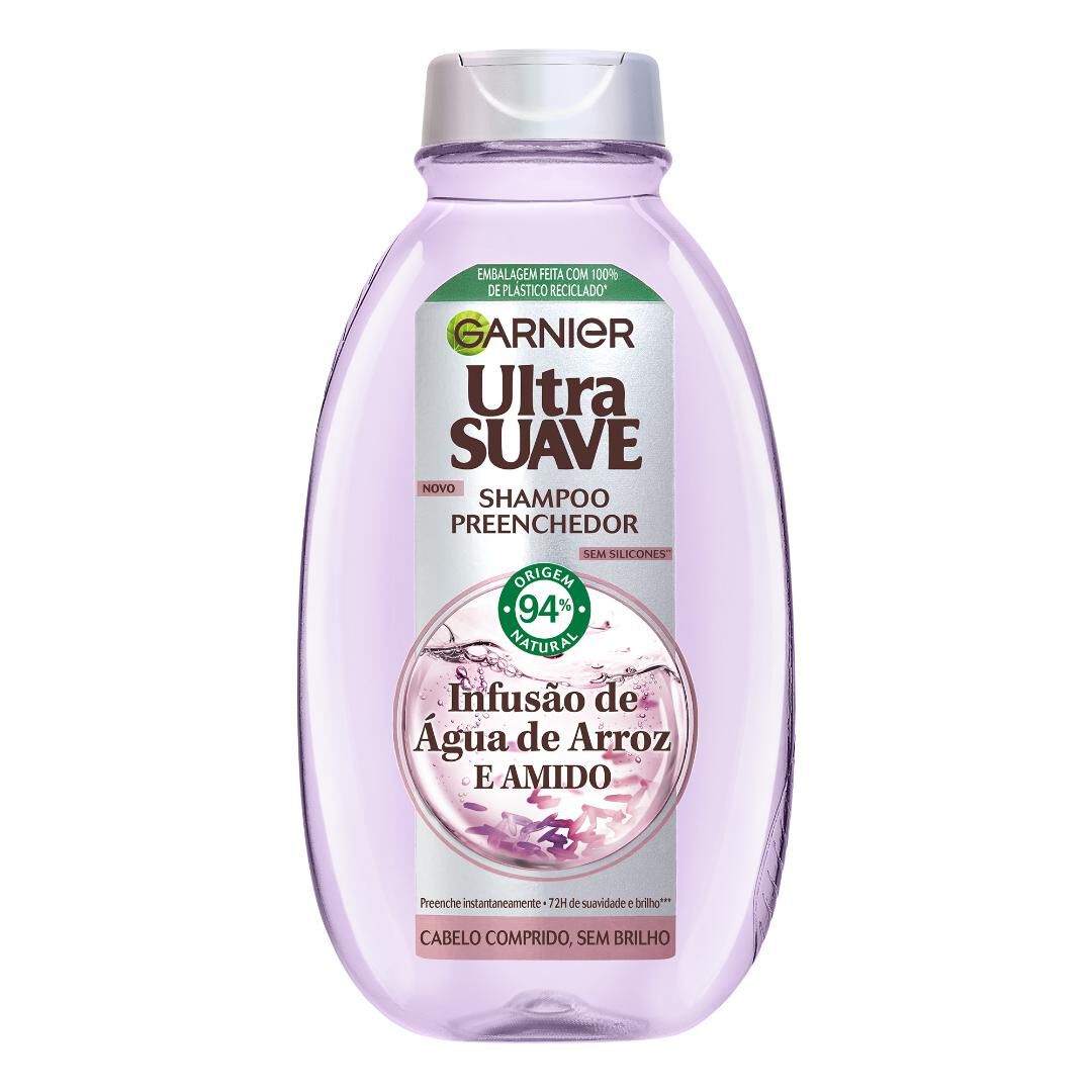 Ultra Suave - Champ&ocirc;  Infus&atilde;o de &Aacute;gua de Arroz - GARNIER -  - Imagem 1