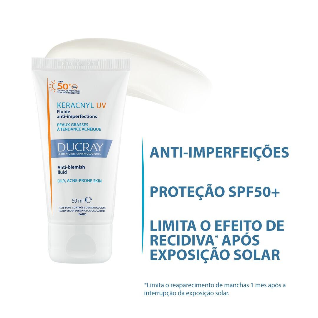 Ducray Keracnyl UV Flu&iacute;do Anti-Imperfei&ccedil;&otilde;es FPS50+ 50ml - DUCRAY -  - Imagem 2
