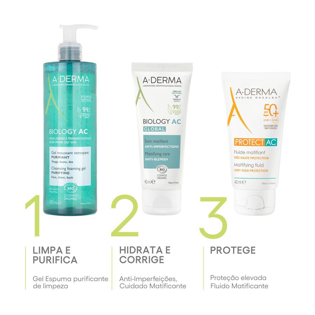 Biology AC Global Cuidado Matificante Anti-imperfei&ccedil;&otilde;es - A-DERMA -  - Imagem 6