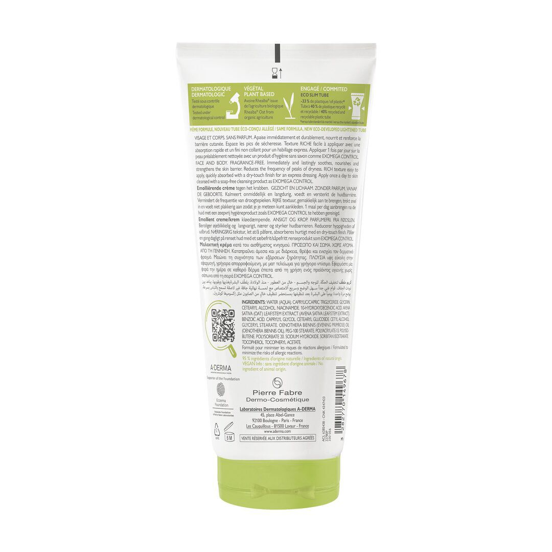Exomega Control - Creme Emoliente Antiprurido - A-DERMA -  - Imagem 2
