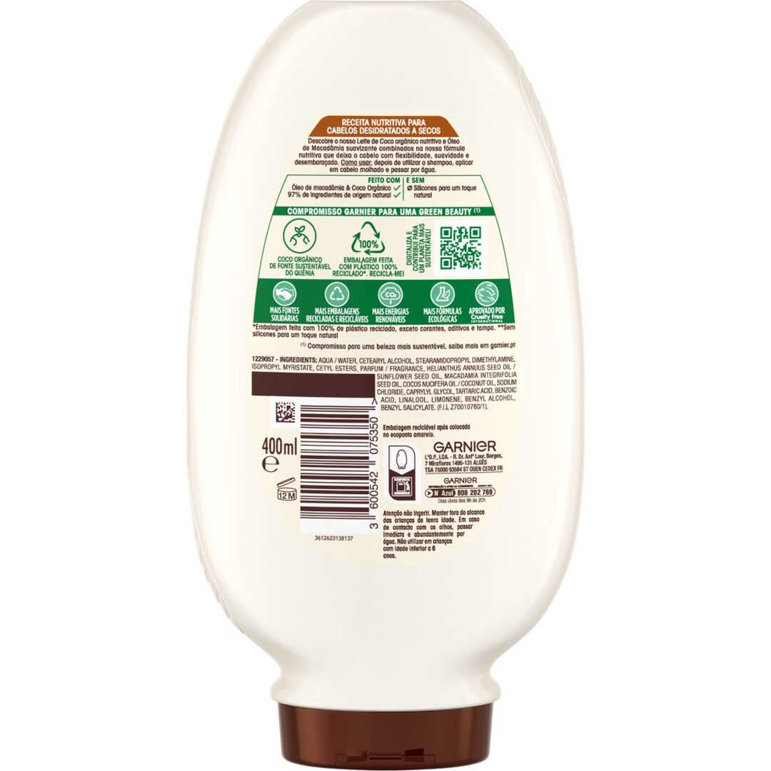 Ultra Suave Amaciador Nutritivo Leite de C&ocirc;co - GARNIER -  - Imagem 2