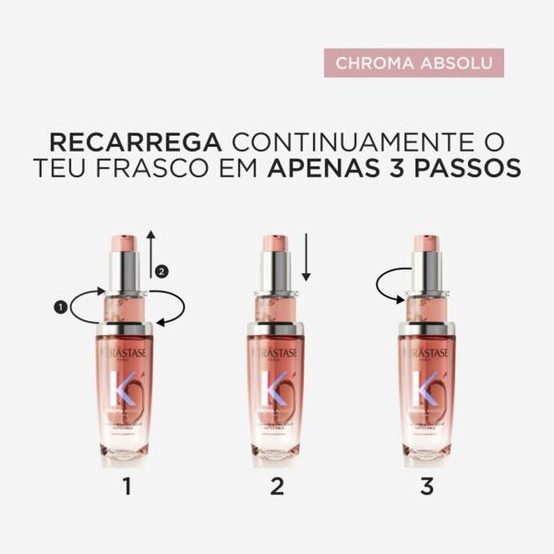 ÓLEO SUBLIMADOR DE BRILHO RECARREGÁVEL L'HUILE CHROMA ÉCLAT - KERASTASE - Chroma Absolu - Imagem 8