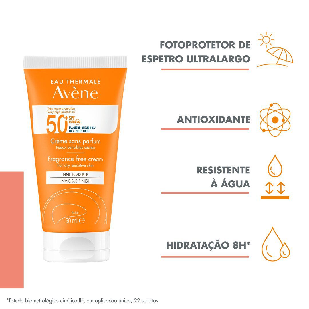 Protetor Solar Creme 50+ sem perfume SPF50 - AVENE -  - Imagem 2