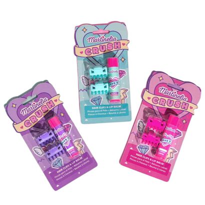 Conjunto Molas para o cabelo e b&aacute;lsamo labial - AQUARIUS - MARTINELIA - Imagem