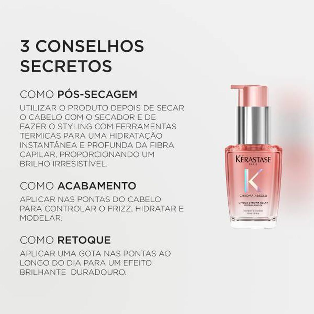&Oacute;LEO SUBLIMADOR DE BRILHO  L'HUILE CHROMA &Eacute;CLAT - KERASTASE - Chroma Absolu - Imagem 4
