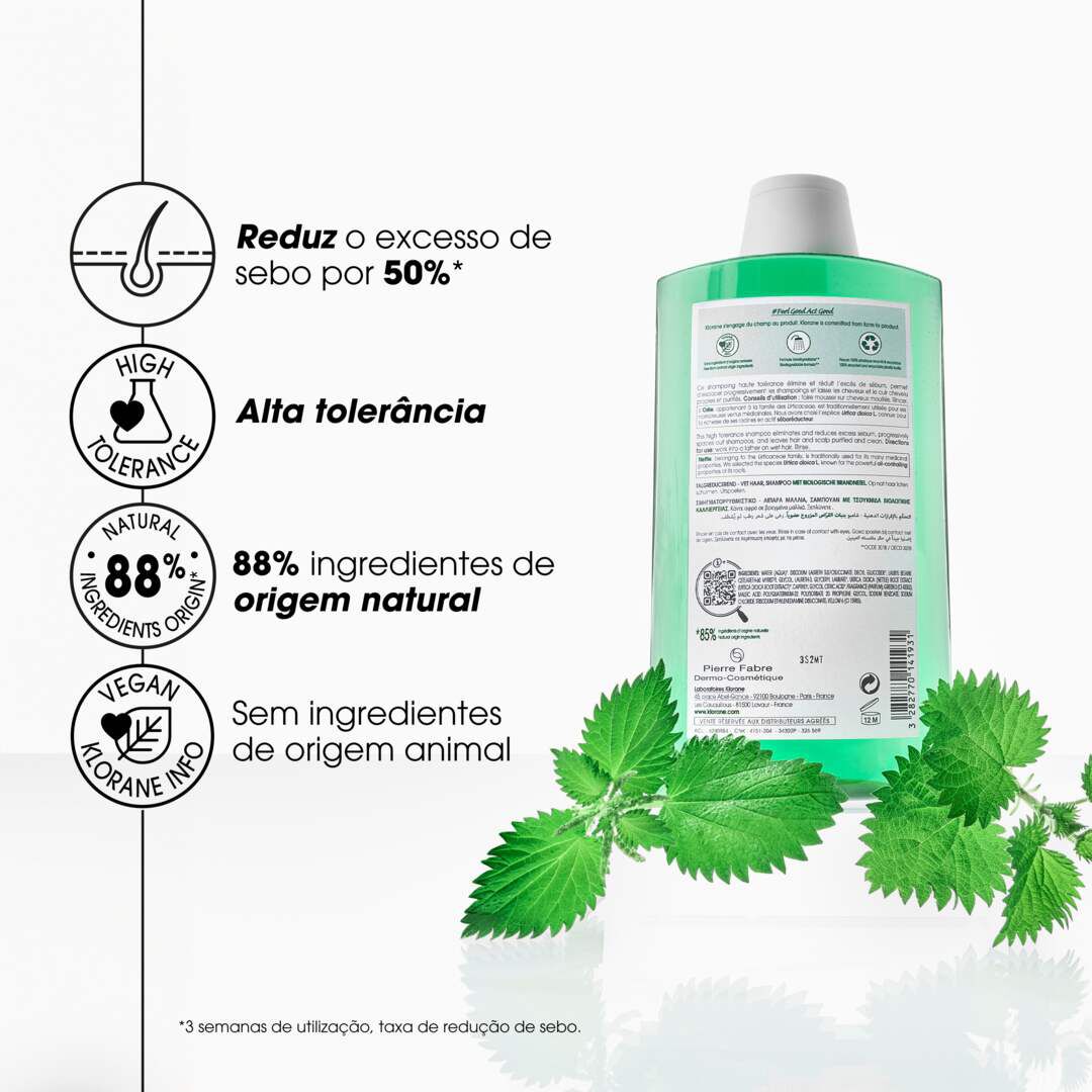 Ortiga Bio Champ&ocirc; Cabelo Oleoso - KLORANE -  - Imagem 8
