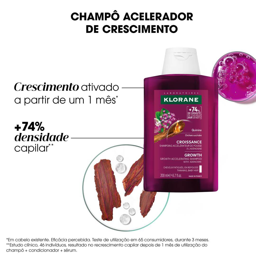 Champ&ocirc; Quinina Acelerador Crescimento - KLORANE -  - Imagem 2