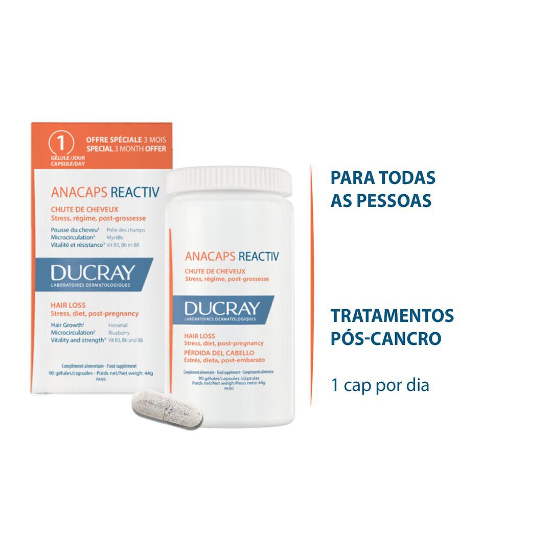 Anacaps Reactiv c&aacute;psulas Queda de Cabelo - DUCRAY -  - Imagem 3