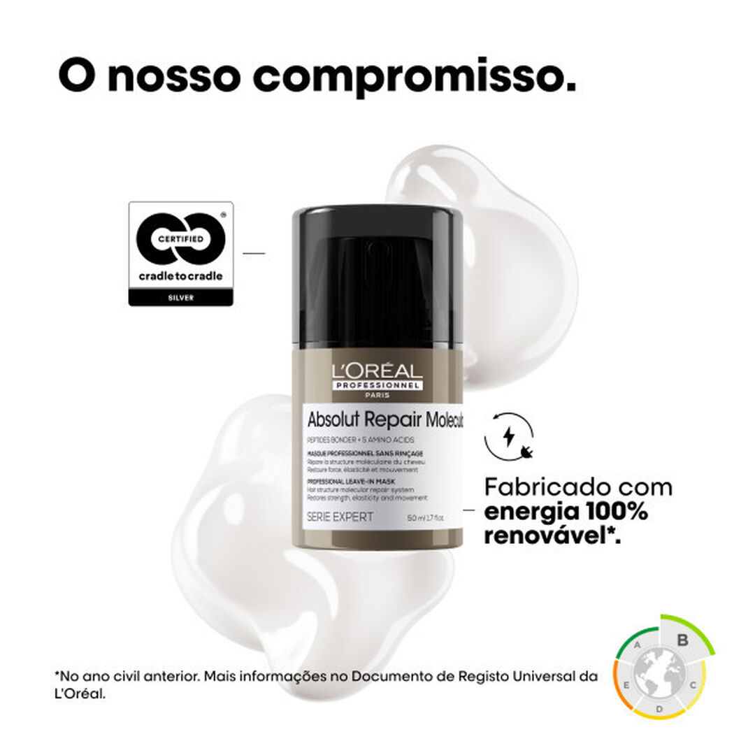 M&aacute;scara Leave-In - L'OR&Eacute;AL PROFESSIONNEL - Absolut Repair Molecular - Imagem 4