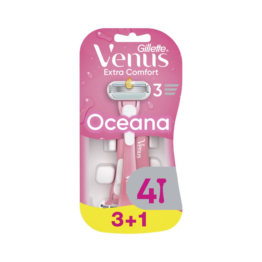 Venus Extra Comfort Oceana L&acirc;minas Descart&aacute;veis 3+1 - GILLETTE -  - Imagem 1