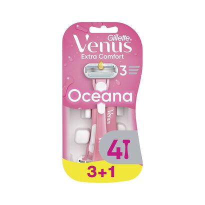 Venus Extra Comfort Oceana L&acirc;minas Descart&aacute;veis 3+1 - GILLETTE -  - Imagem