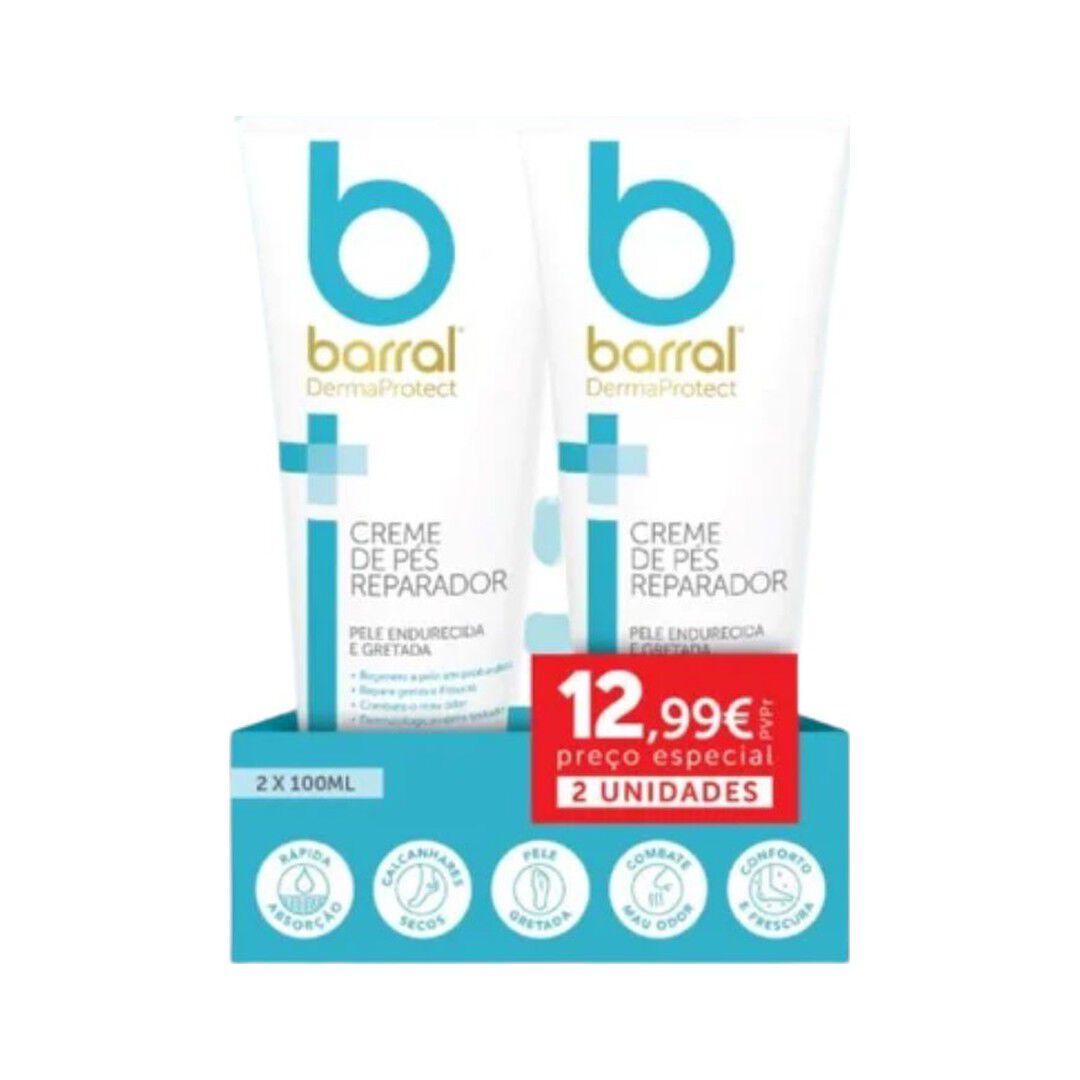 Pack Creme de P&eacute;s Dermaprotect 2x100 ml - BARRAL -  - Imagem 1